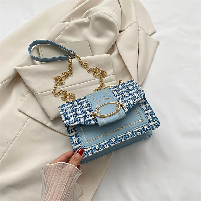 Mini Checkered Tweed Shoulder Bag