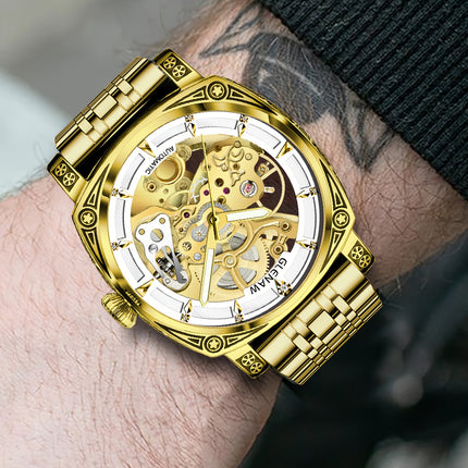 Golden Skeleton Automatic Wristwatch