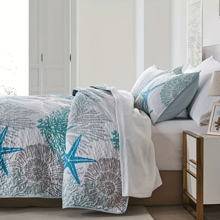 Coastal Coral Starfish Reversible Bedding Set