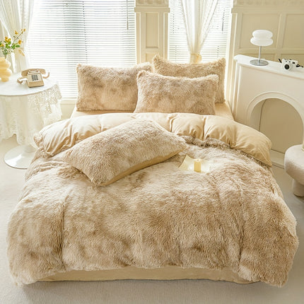 Tie-Dye Plush Duvet Cover Set - Soft & Cozy