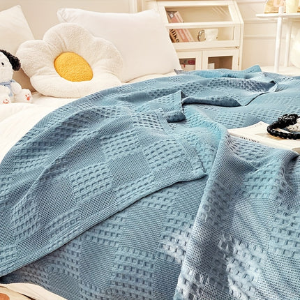 100% Cotton Waffle Blanket - Soft & Skin-Friendly