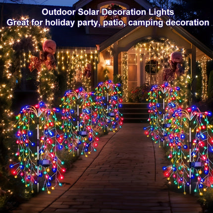 Solar-Powered LED Garden Lights – Firecracker Willow Design - Monti Bargains