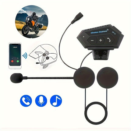 BT12 Motorcycle Helmet Wireless Headset - Handsfree Music & Call