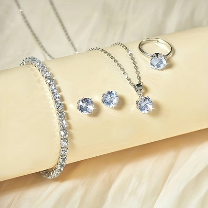 Luxury 4pcs Zirconia Jewelry Set