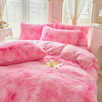 Tie-Dye Plush Duvet Cover Set - Soft & Cozy
