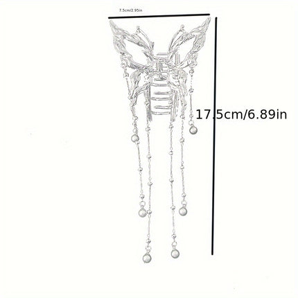 Elegant Butterfly Tassel Braided Hair Clip