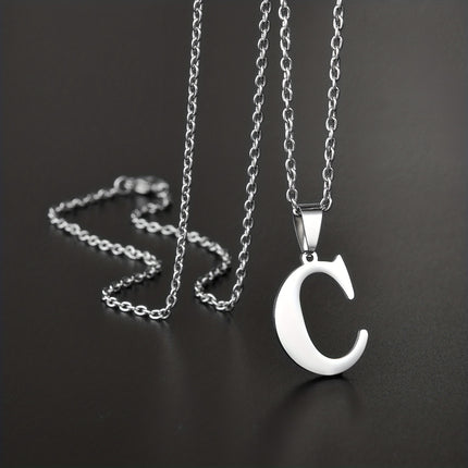 Minimalist Alphabet Stainless Steel Necklace