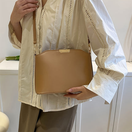 Classic Solid Color Shell Shoulder Bag