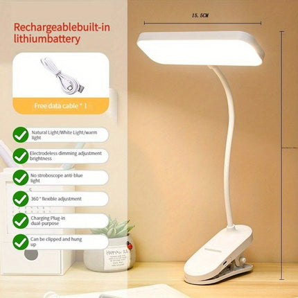 Rechargeable LED Gooseneck Desk Lamp with Touch Control