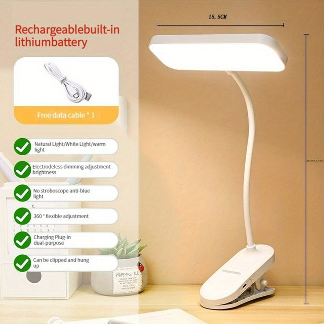 Rechargeable LED Gooseneck Desk Lamp with Touch Control
