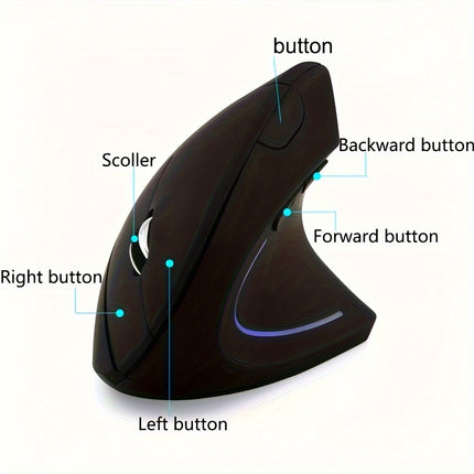 Ergonomic Vertical Wireless Mouse – Game & Work Effortlessl - Monti Bargains