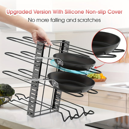 Upgraded 8-Tier Metal Pot Rack with Hooks