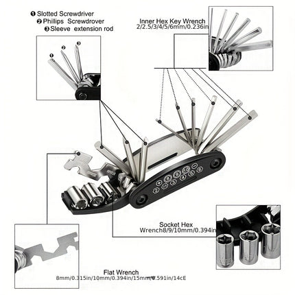 Portable Multi-purpose Folding Screwdriver & Hex Wrench Tool
