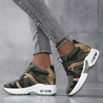 Women's Camouflage Lace-Up Sneakers