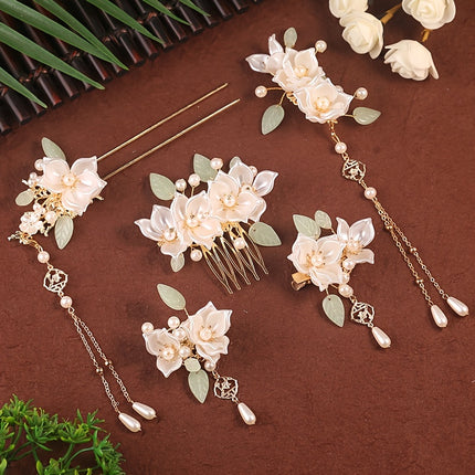 Elegant Resin Floral Hairpins Set