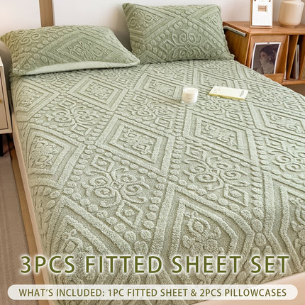 Space-Themed Embossed Taffeta Bedding Set - 3pcs