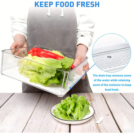 7/14pcs BPA-Free Stackable Fridge Bins