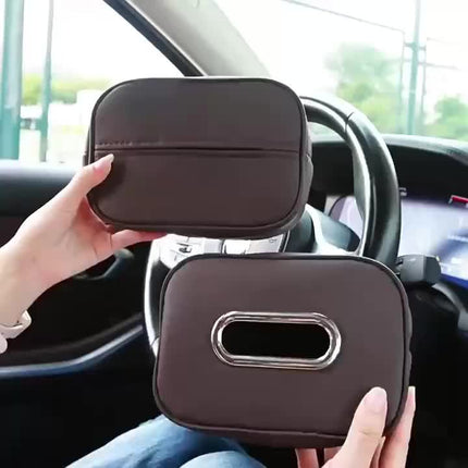 Fit Faux Leather Car Tissue Holder