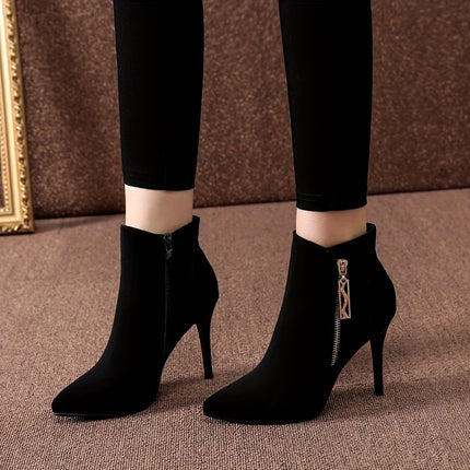 Elegant Black Stiletto Ankle Boots