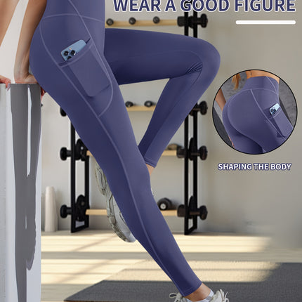 Women's High-Waist Yoga Leggings with Pocket & Moisture-Wicking