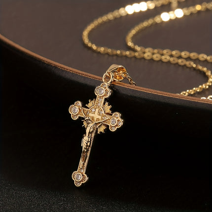 Micro-Set Zirconia Cross Necklace