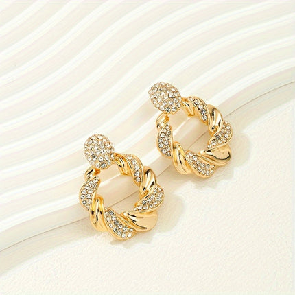 Sparkling Twist Dangle Earrings