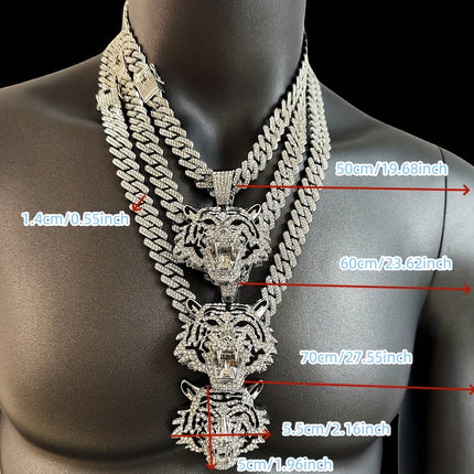 Iced-Out Tiger Head Necklace