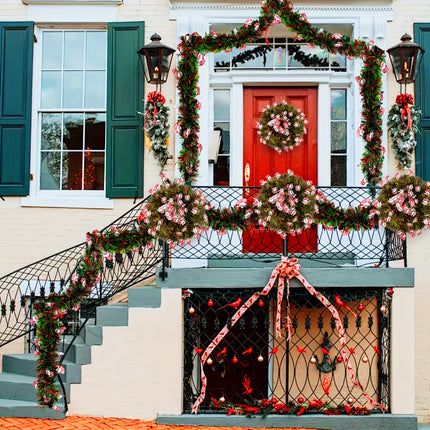 Festive Red & Green Tinsel Garland - Monti Bargains