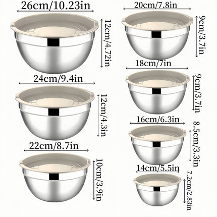 14-Piece Stainless Steel Mixing Bowl Set