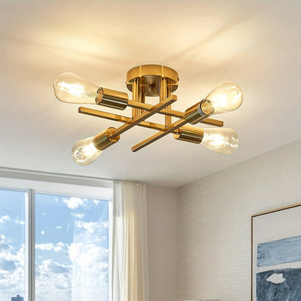 Modern Black Iron Satellite Ceiling Light – Industrial E27/E26 Bulb