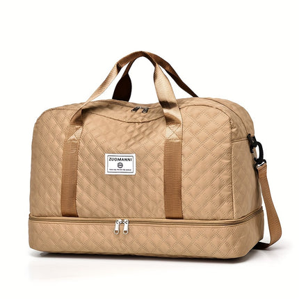 Argyle Pattern Large Capacity Duffle Bag