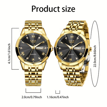 LIGE Luxury Luminous Quartz Watch