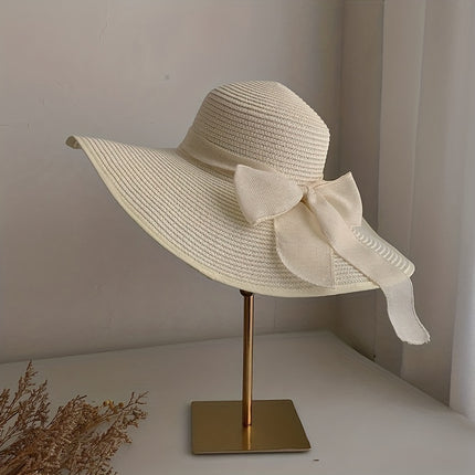 Sunshade Bow Decor Straw Hat