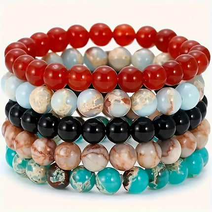 5pcs Natural Stone Bracelet Set