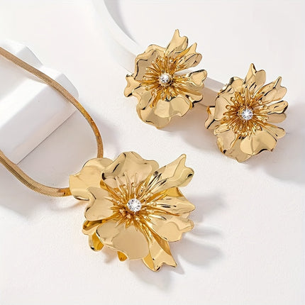 Elegant Floral Pearl Jewelry Set