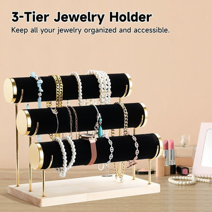 3-Tier Velvet Bracelet Organizer