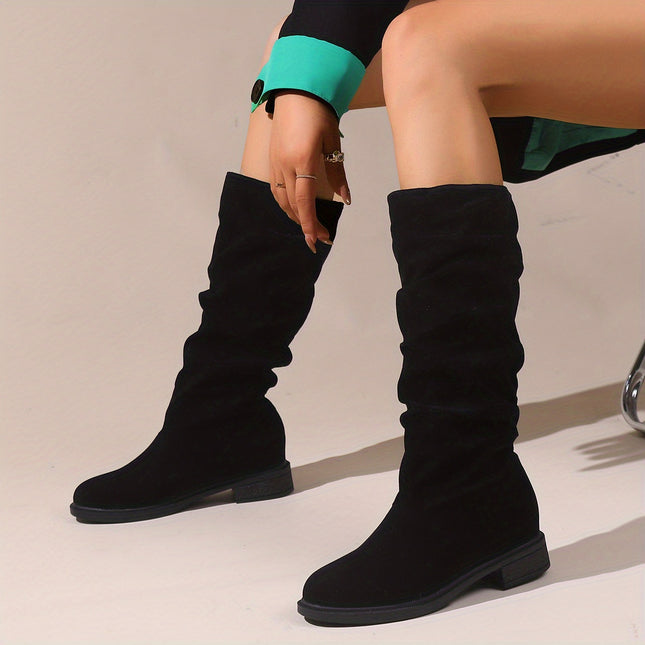 Stylish Slouchy Mid-Calf Boots