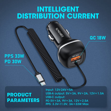 USB-C 51W Super Fast Car Charger - Travel-Ready Power