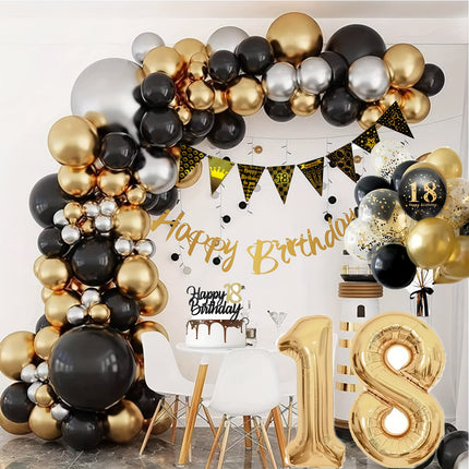 18th Birthday Celebration Kit – Black & Gold Elegance