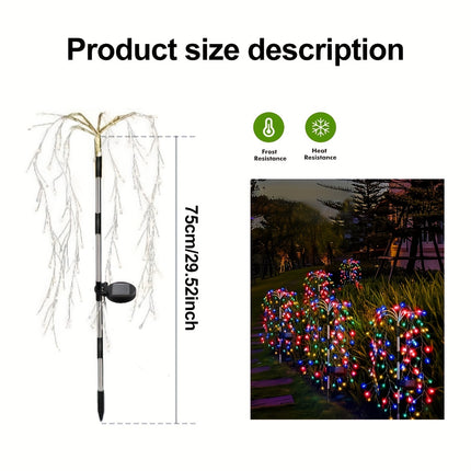 Solar-Powered LED Garden Lights – Firecracker Willow Design - Monti Bargains