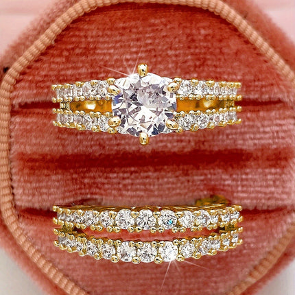 2pcs Bridal Wedding Rings Set