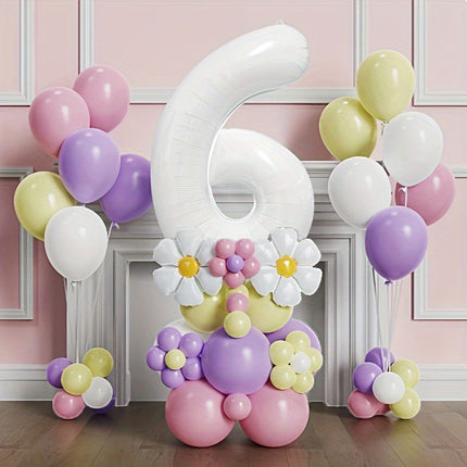 Princess Theme Balloon Set - 43-Piece Vibrant Daisy