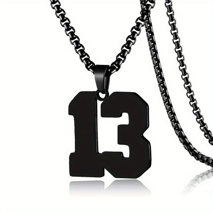 Men's Sports Number Pendant Necklace