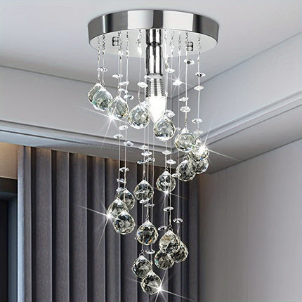 Elegant Crystal Chandelier - Modern Semi-Flush Ceiling Light