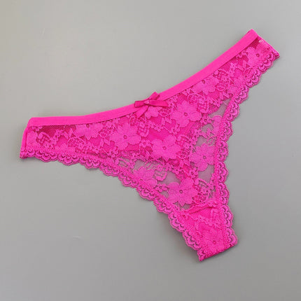 6pcs Floral Lace Thongs