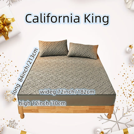 3pcs Waterproof Solid Fitted Sheet Set - 360° Coverage