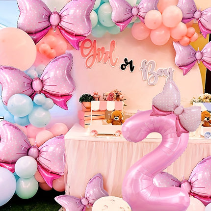 Pink Number Balloon with Adorable Bow