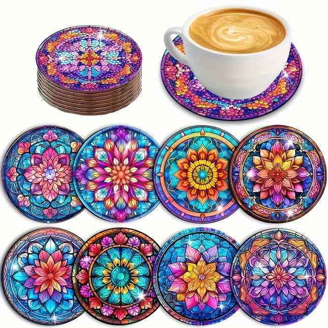 Mandala Diamond Art Coaster Set