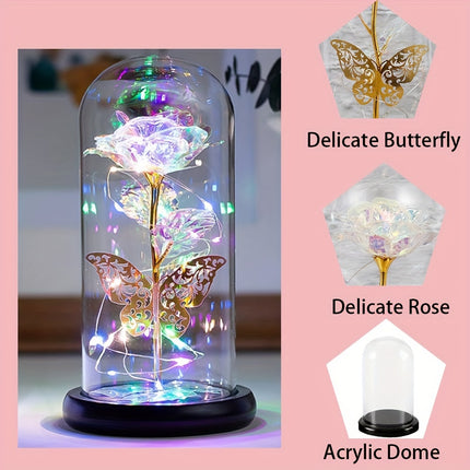 LED Butterfly Rose Lamp – Romantic Light for Special Occasions