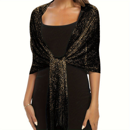 Sparkling Metallic Tassel Shawl